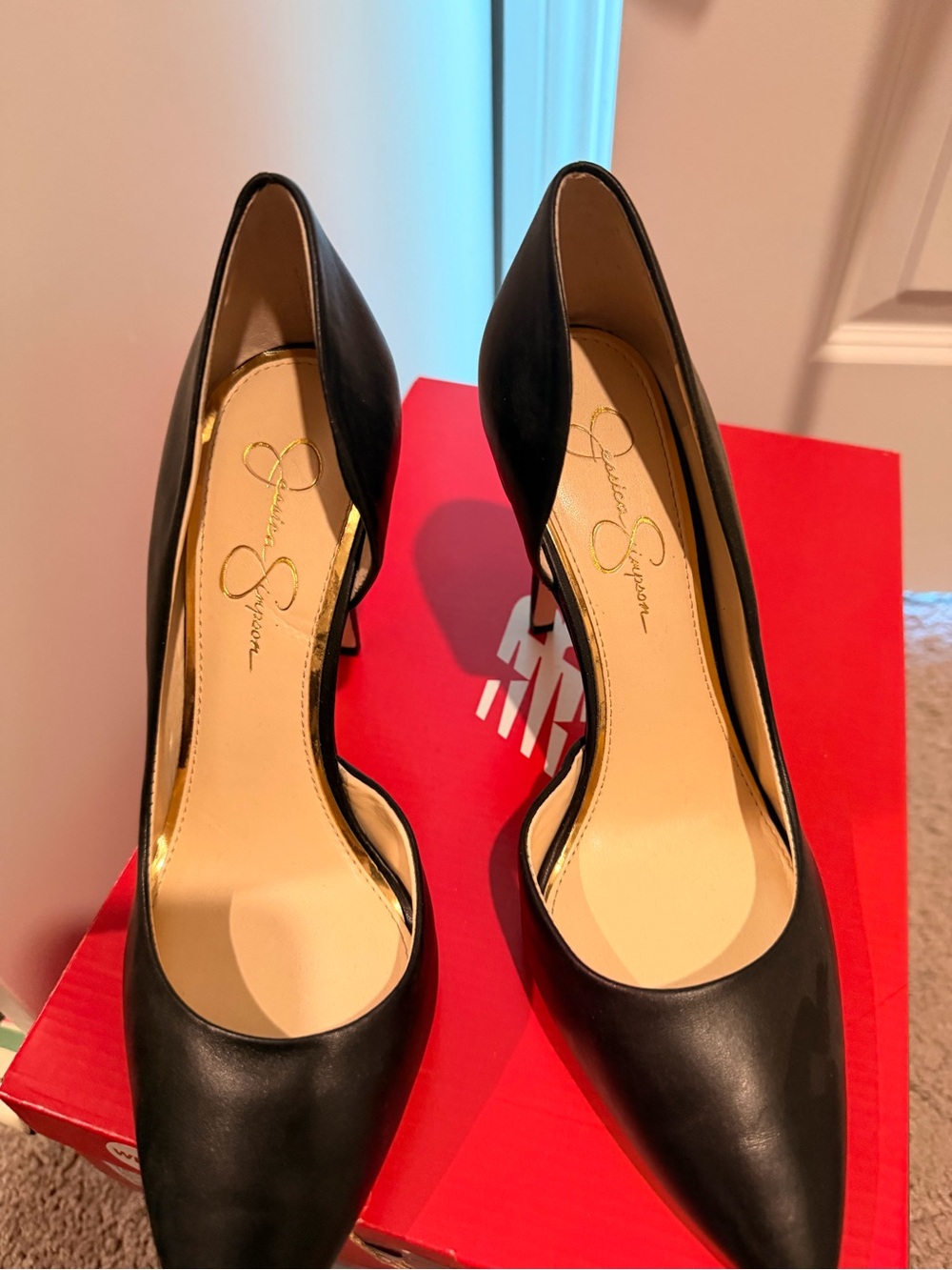 Jessica Simpson Black Pointed-Toe D'Orsay Pumps